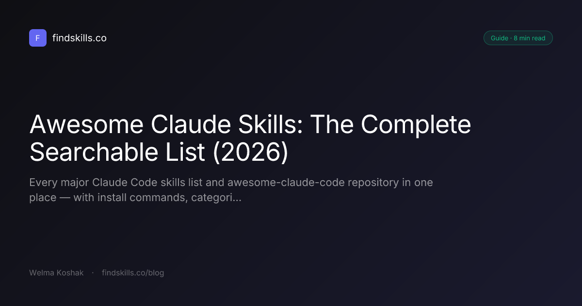 Awesome Claude Skills: The Complete Searchable List (2026)