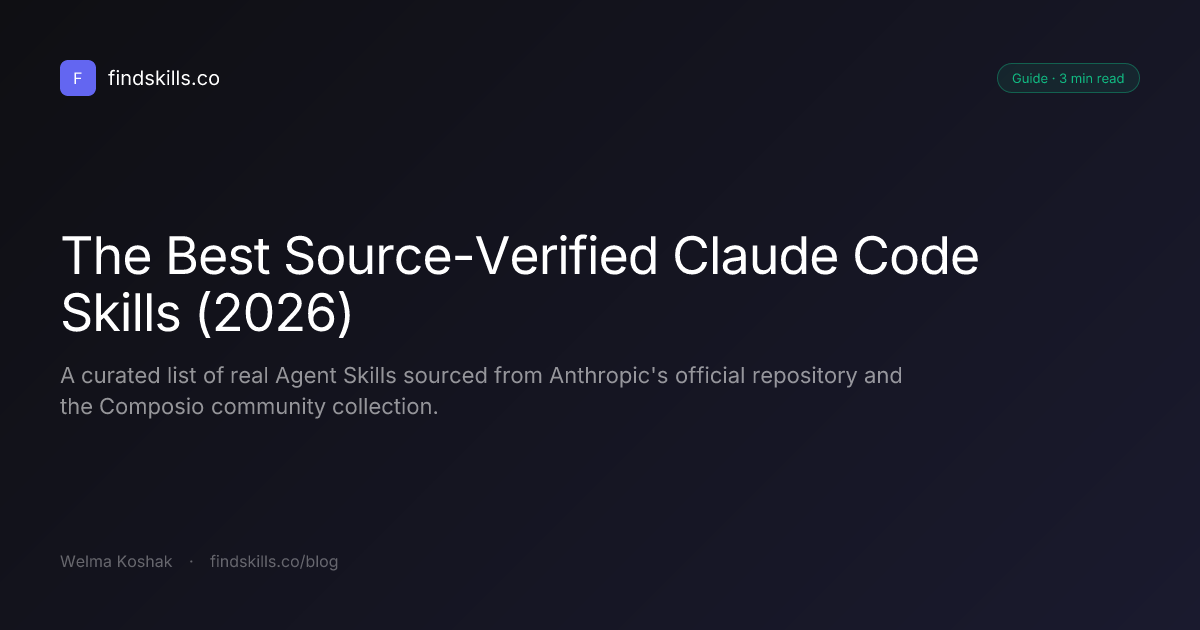 The Best Source-Verified Claude Code Skills (2026)