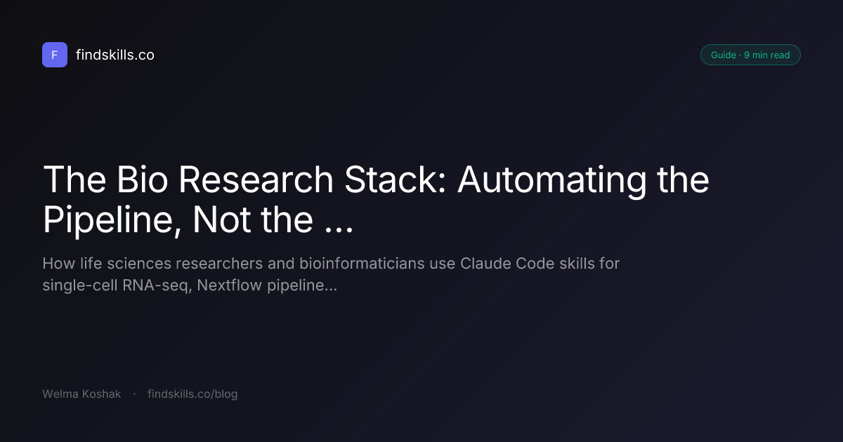 The Bio Research Stack: Automating the Pipeline, Not the Science