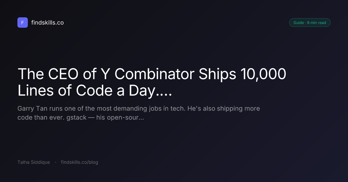 The CEO of Y Combinator Ships 10,000 Lines of Code a Day. Here's Exactly How.