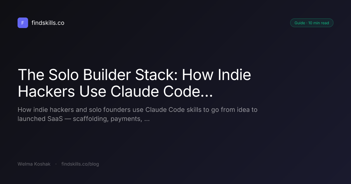 The Solo Builder Stack: How Indie Hackers Use Claude Code to Ship Faster